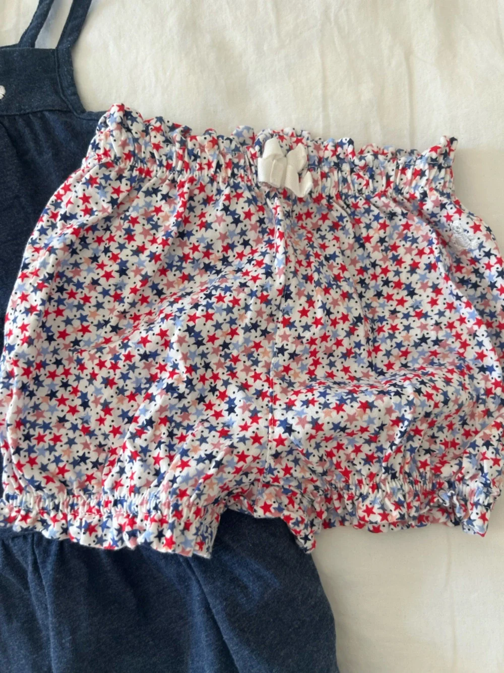 Gap Baby Summer Dress and Shorts Baby Girl 12-18 Months Patriotic Blue
